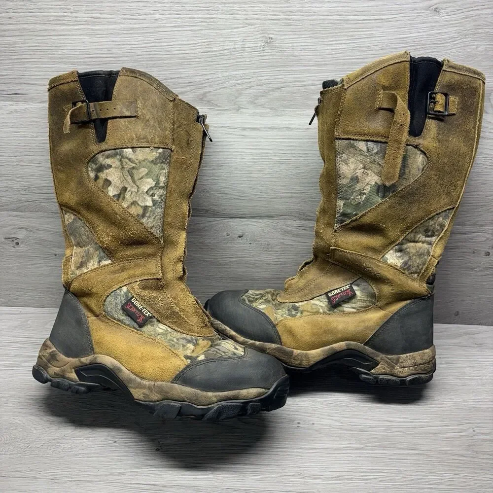 Cabelas Boots Gore Tex Scent Lok Zippered Mens Size 9 Outdoor Hunting Camo